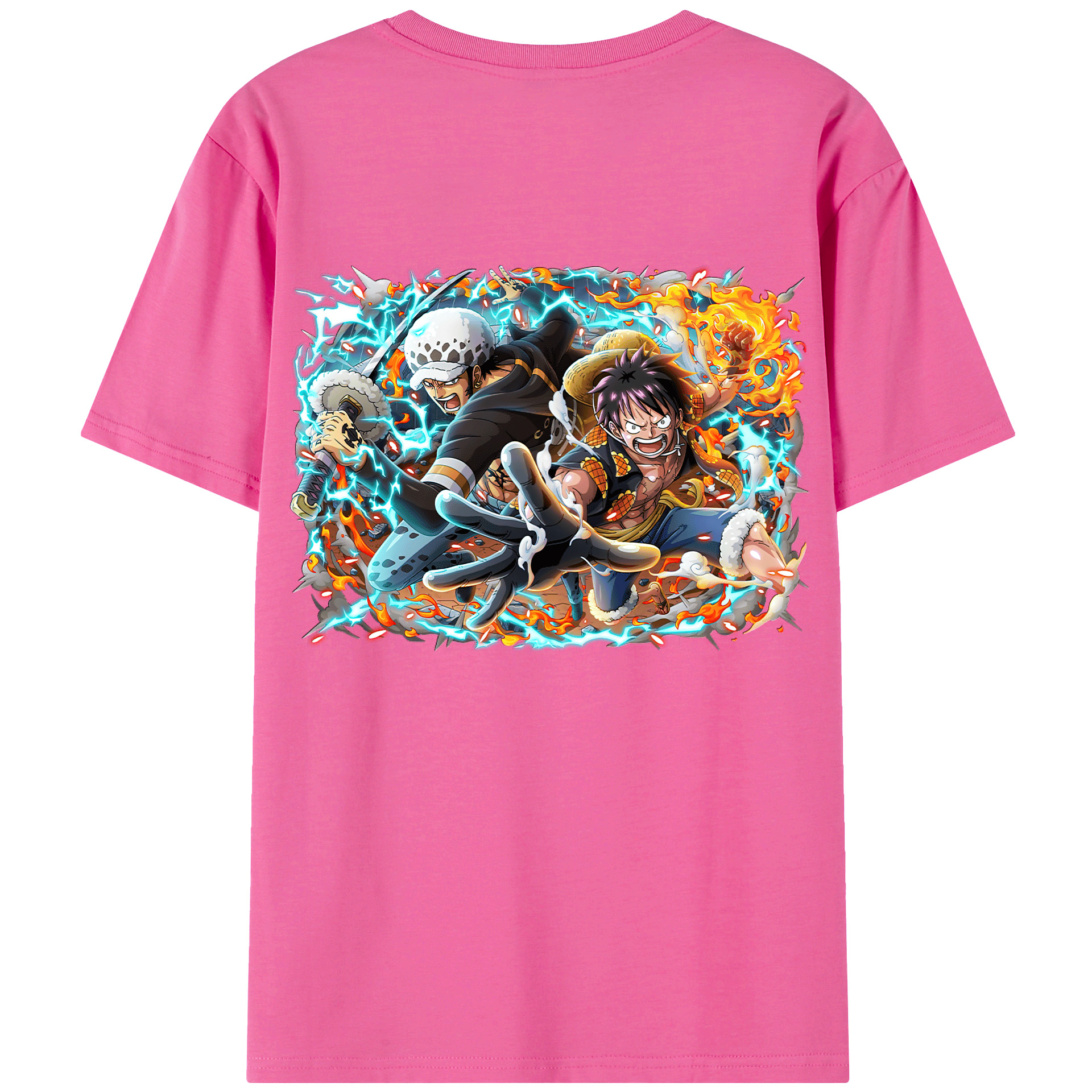 ワンピース モンキー・D・ルフィ ONE PIECE Monkey D. Luffy レディース半袖Tシャツ(バックプリント)
